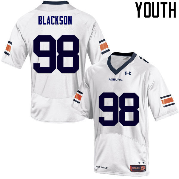 Auburn Tigers Youth Angelo Blackson #98 White Under Armour Stitched College NCAA Authentic Football Jersey ZXC6574LD